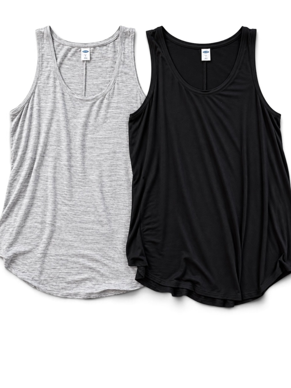 Old Navy Luxe Tank Top Lot Bundle Large Black Gray Swing Tunic Tank Soft 2 Piece